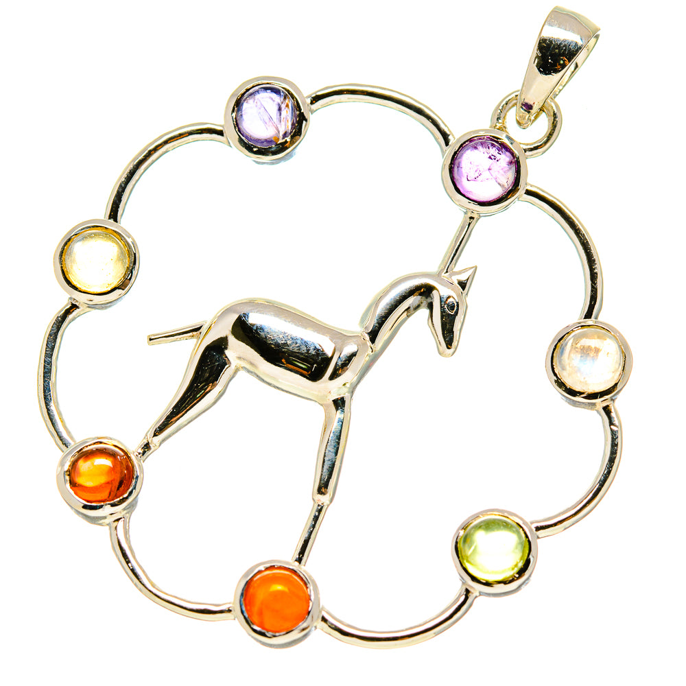 Multi-Stone Chakra Pendants handcrafted by Anasilvercos - PD758973