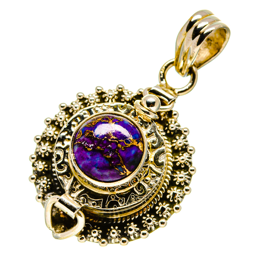 Purple Copper Composite Turquoise Pendants handcrafted by Anasilvercos - PD759004