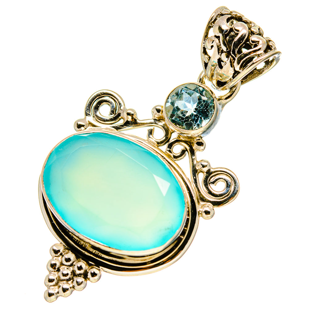Aqua Chalcedony Pendants handcrafted by Anasilvercos - PD759021
