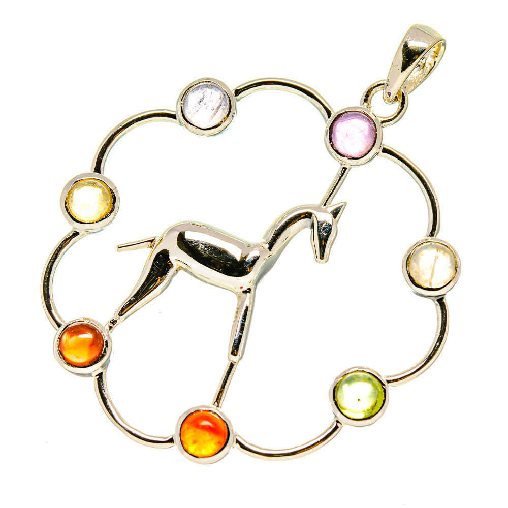 Multi-Stone Chakra Pendants handcrafted by Anasilvercos - PD759067