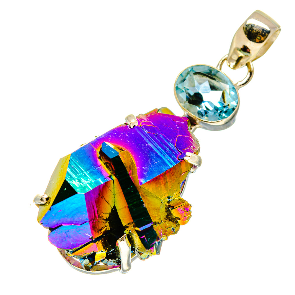 Titanium Sunshine Druzy Pendants handcrafted by Anasilvercos - PD759075