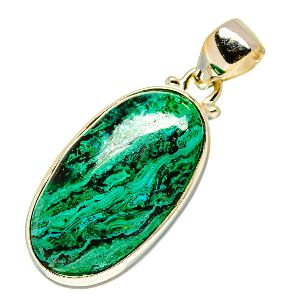 Malachite In Chrysocolla Pendants handcrafted by Anasilvercos - PD759114