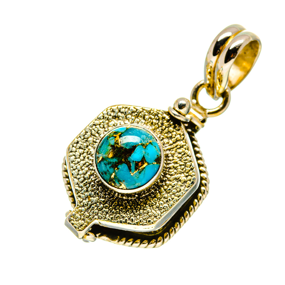 Blue Copper Composite Turquoise Pendants handcrafted by Anasilvercos - PD759122