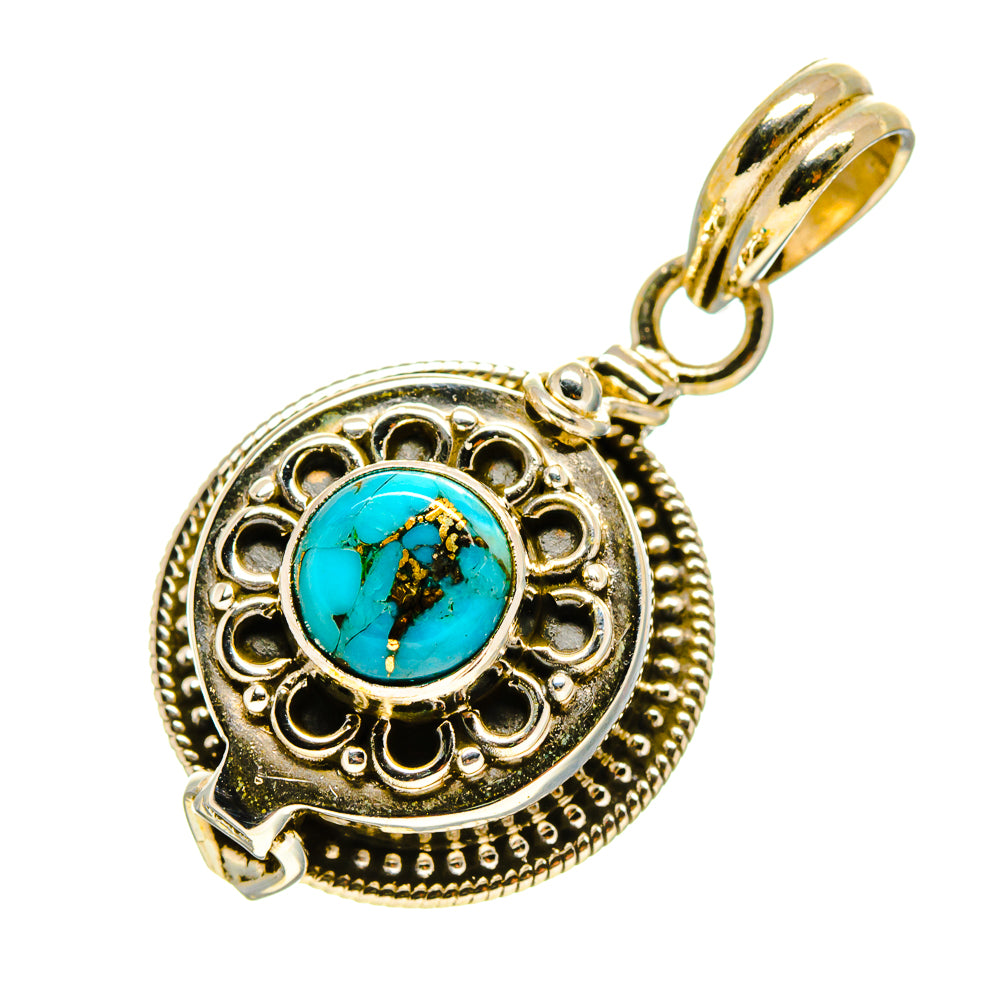 Blue Copper Composite Turquoise Pendants handcrafted by Anasilvercos - PD759123