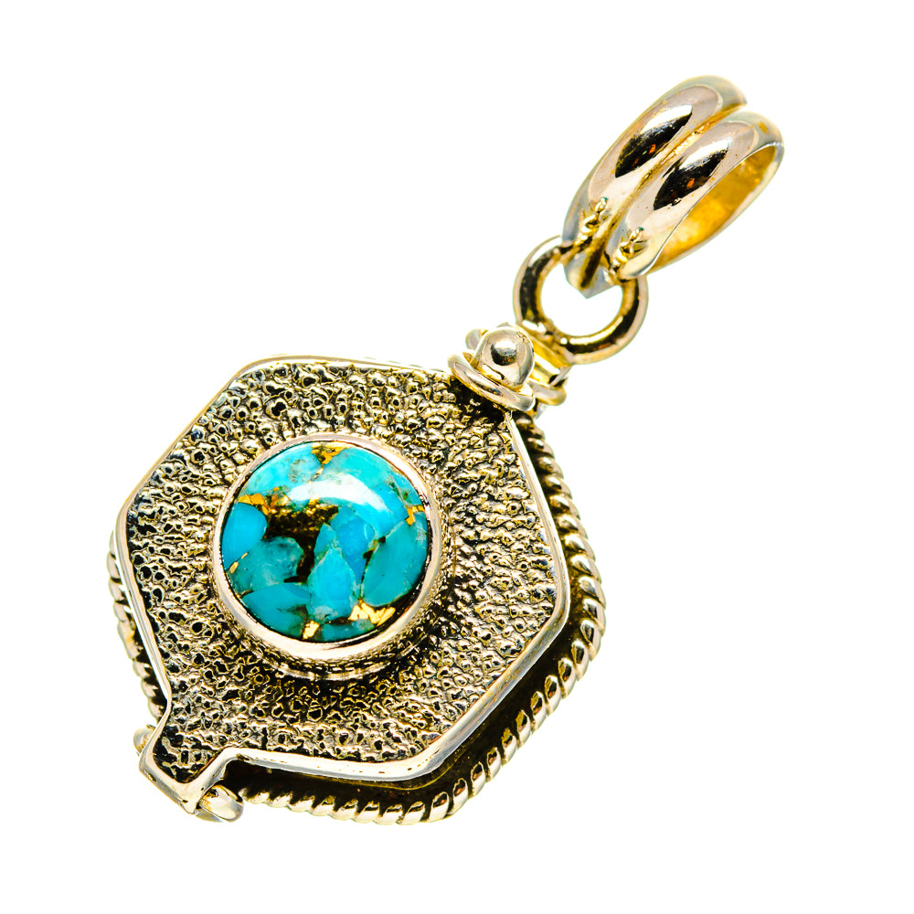 Blue Copper Composite Turquoise Pendants handcrafted by Anasilvercos - PD759138