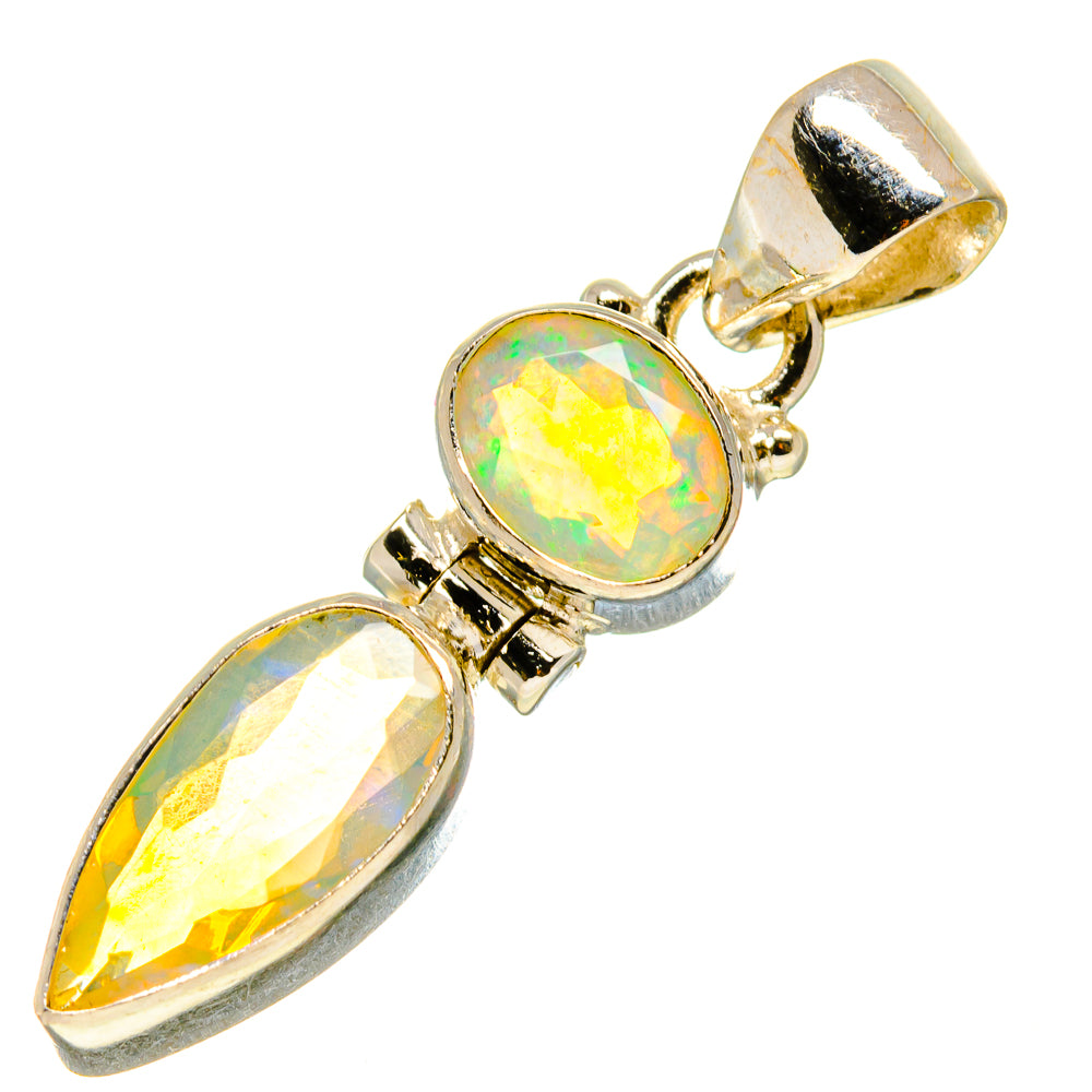 Ethiopian Opal Pendants handcrafted by Anasilvercos - PD759141