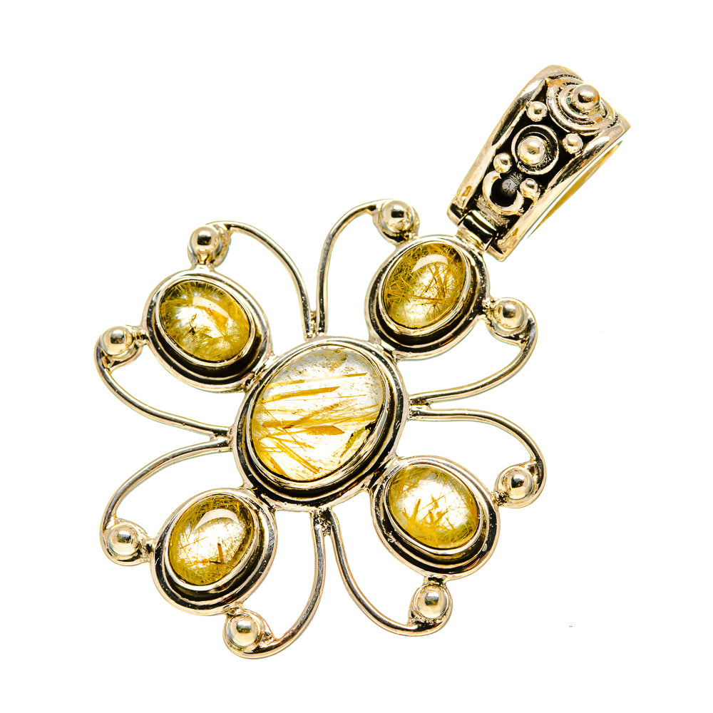 Rutilated Quartz Cross Pendants handcrafted by Anasilvercos - PD759147