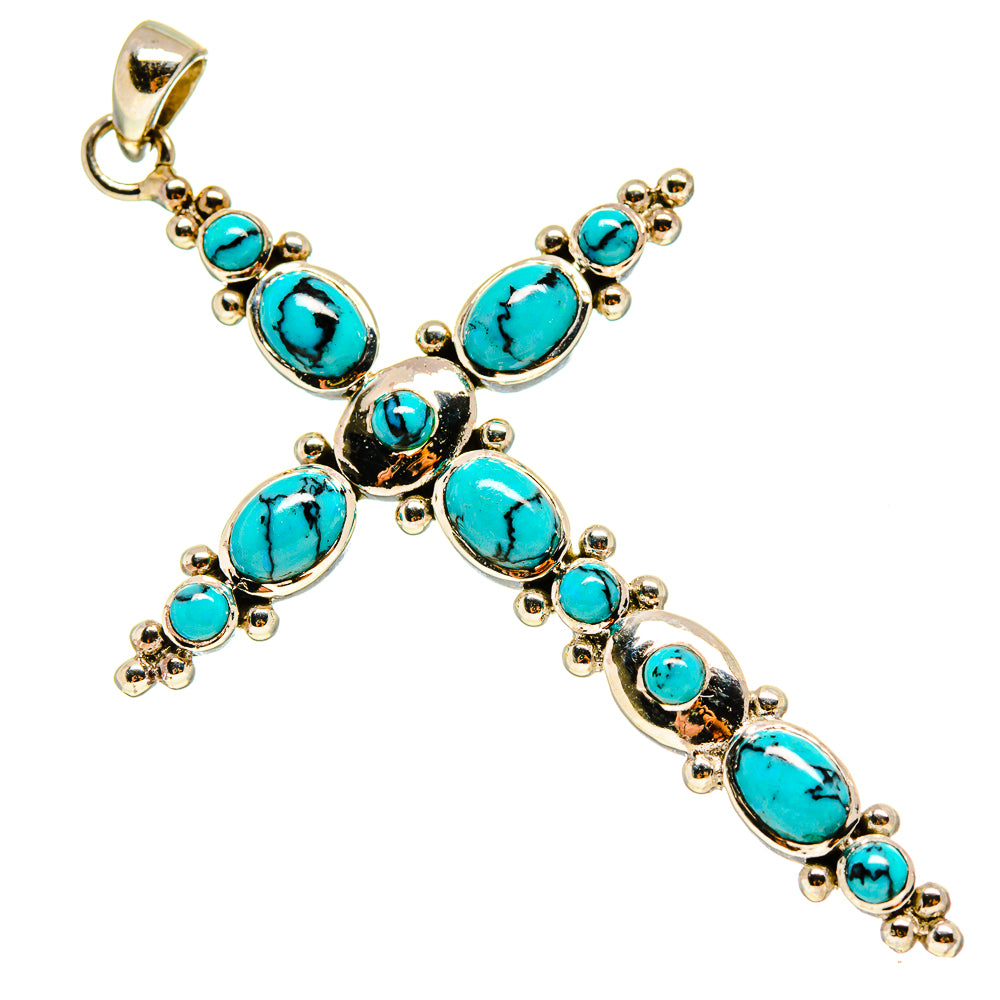 Blue Copper Composite Turquoise Pendants handcrafted by Anasilvercos - PD759160