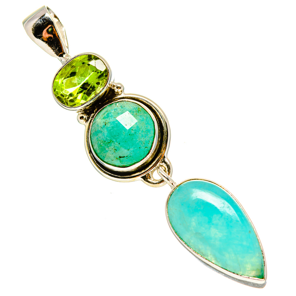 Peruvian Amazonite Pendants handcrafted by Anasilvercos - PD759165