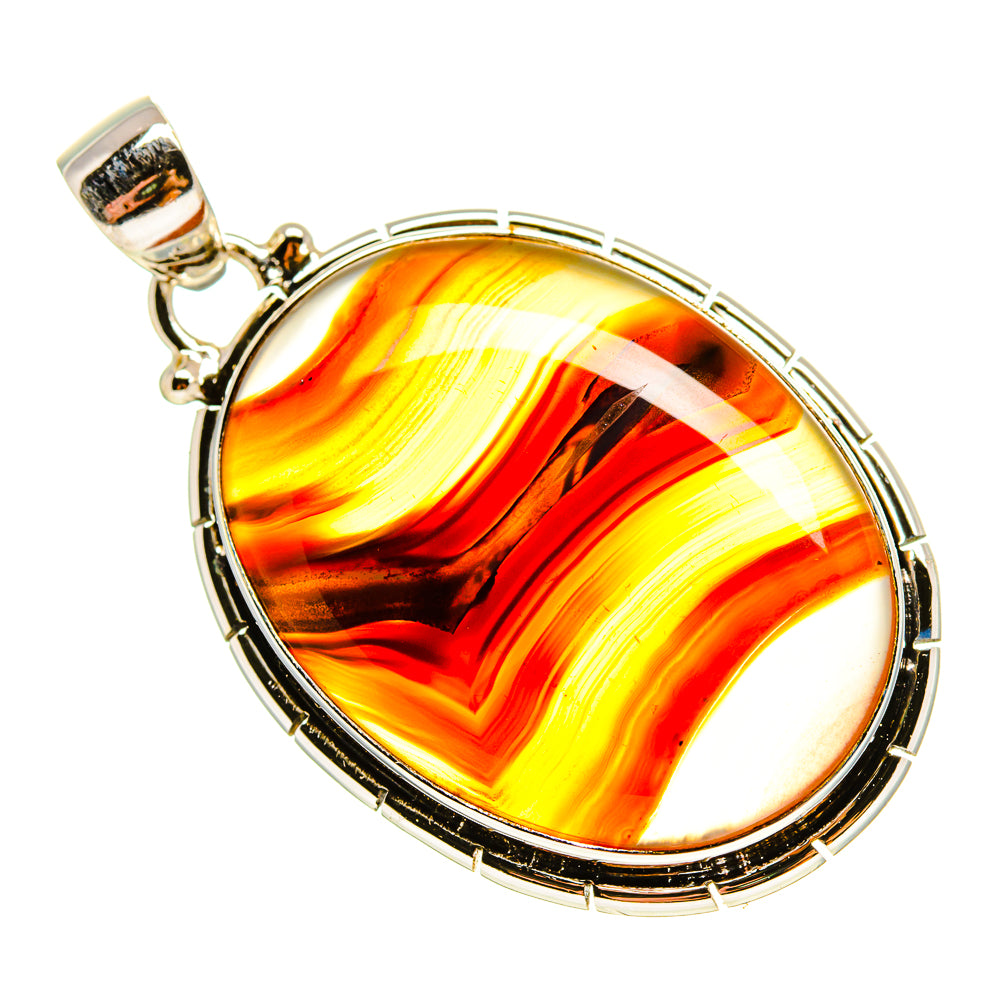 Orange Botswana Agate Pendants handcrafted by Anasilvercos - PD759169