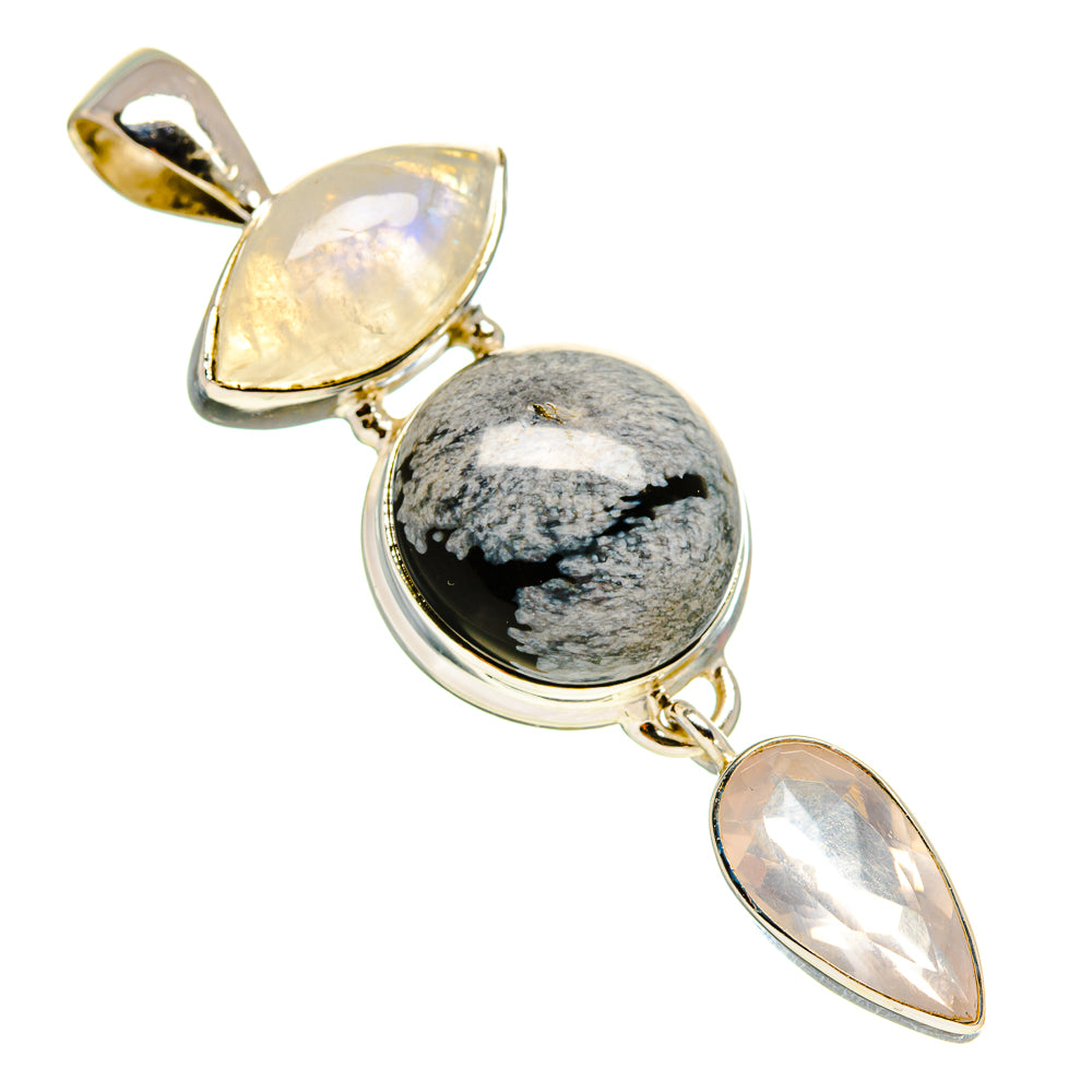 Snowflake Obsidian Pendants handcrafted by Anasilvercos - PD759175