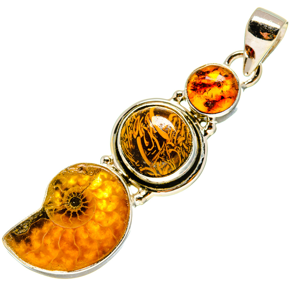 Ammonite Fossil Pendants handcrafted by Anasilvercos - PD759223