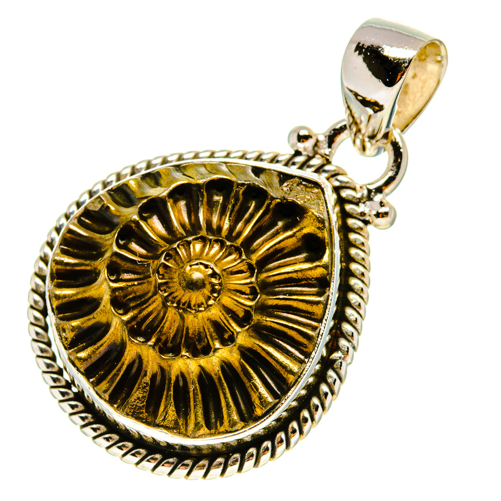 Pyrite Sea Shell Pendants handcrafted by Anasilvercos - PD759238