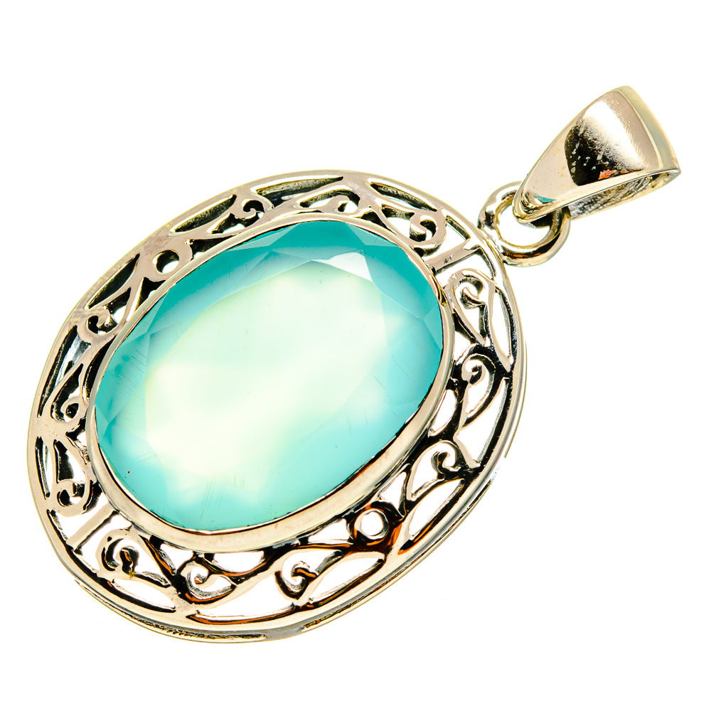 Aqua Chalcedony Pendants handcrafted by Anasilvercos - PD759245