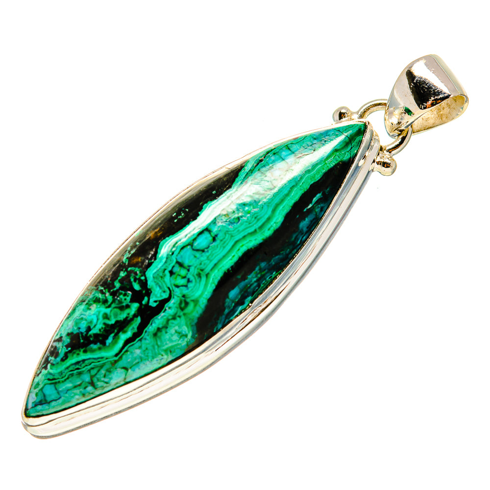 Malachite In Chrysocolla Pendants handcrafted by Anasilvercos - PD759262