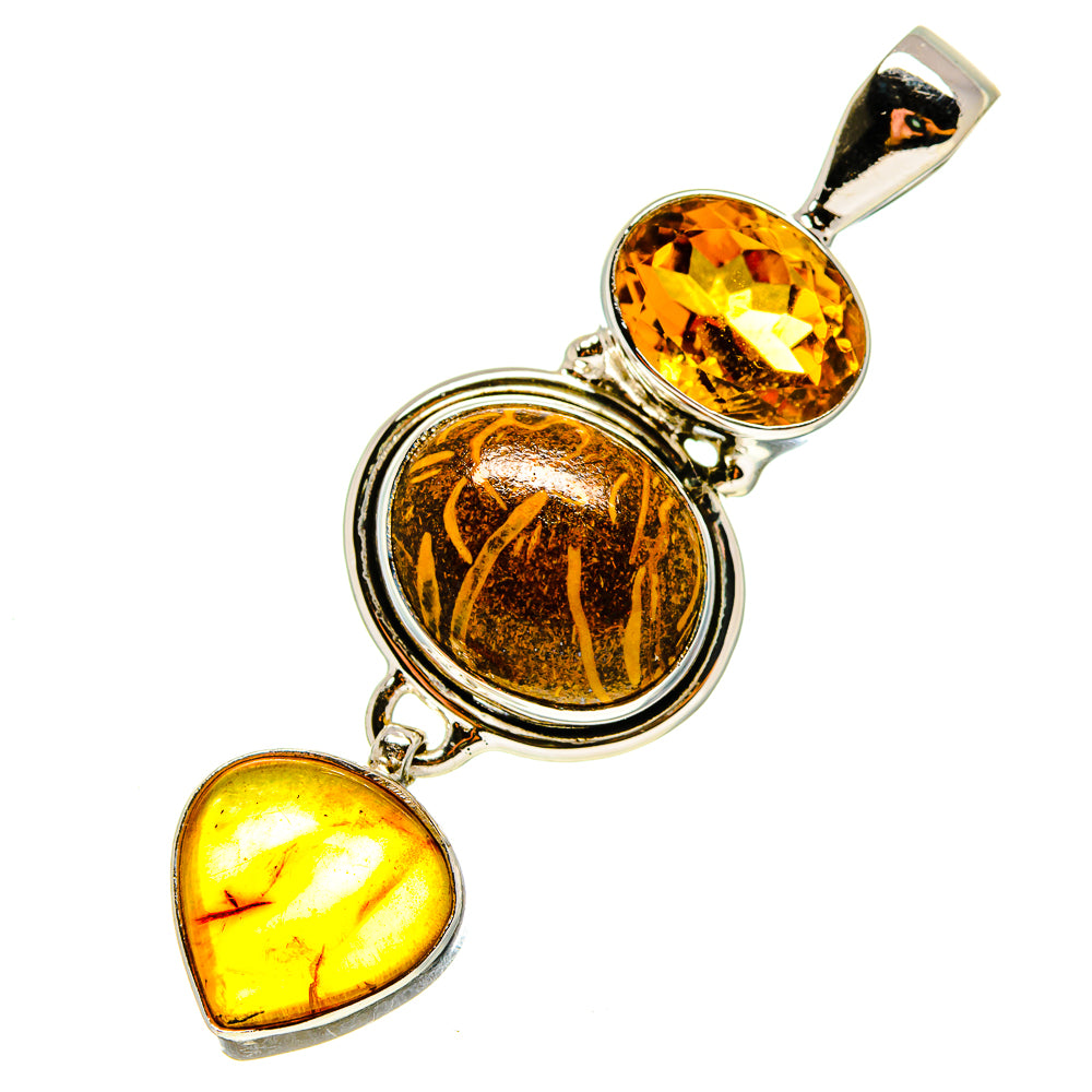 Palm Wood Jasper Pendants handcrafted by Anasilvercos - PD759281