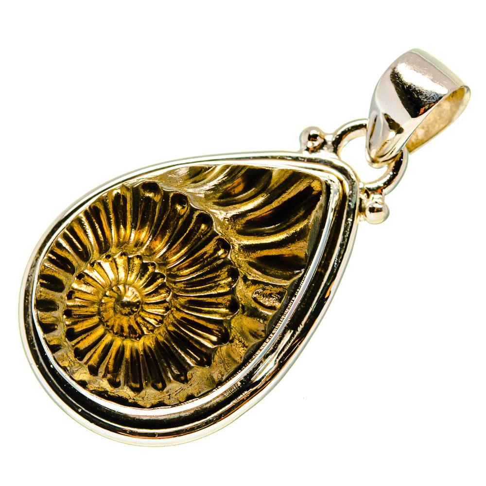Pyrite Fossil Pendants handcrafted by Anasilvercos - PD759295