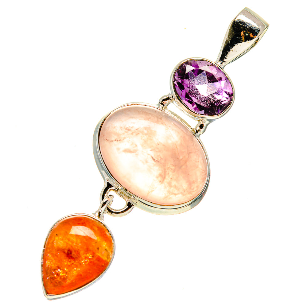 Rose Quartz Pendants handcrafted by Anasilvercos - PD759319