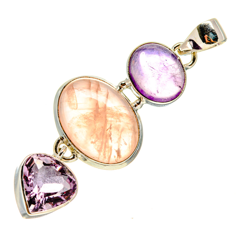 Rose Quartz Pendants handcrafted by Anasilvercos - PD759320