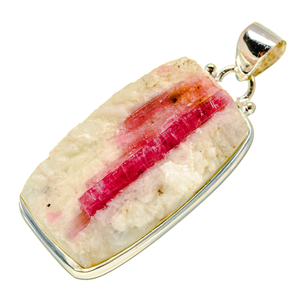 Pink Tourmaline In Quartz Pendants handcrafted by Anasilvercos - PD759358