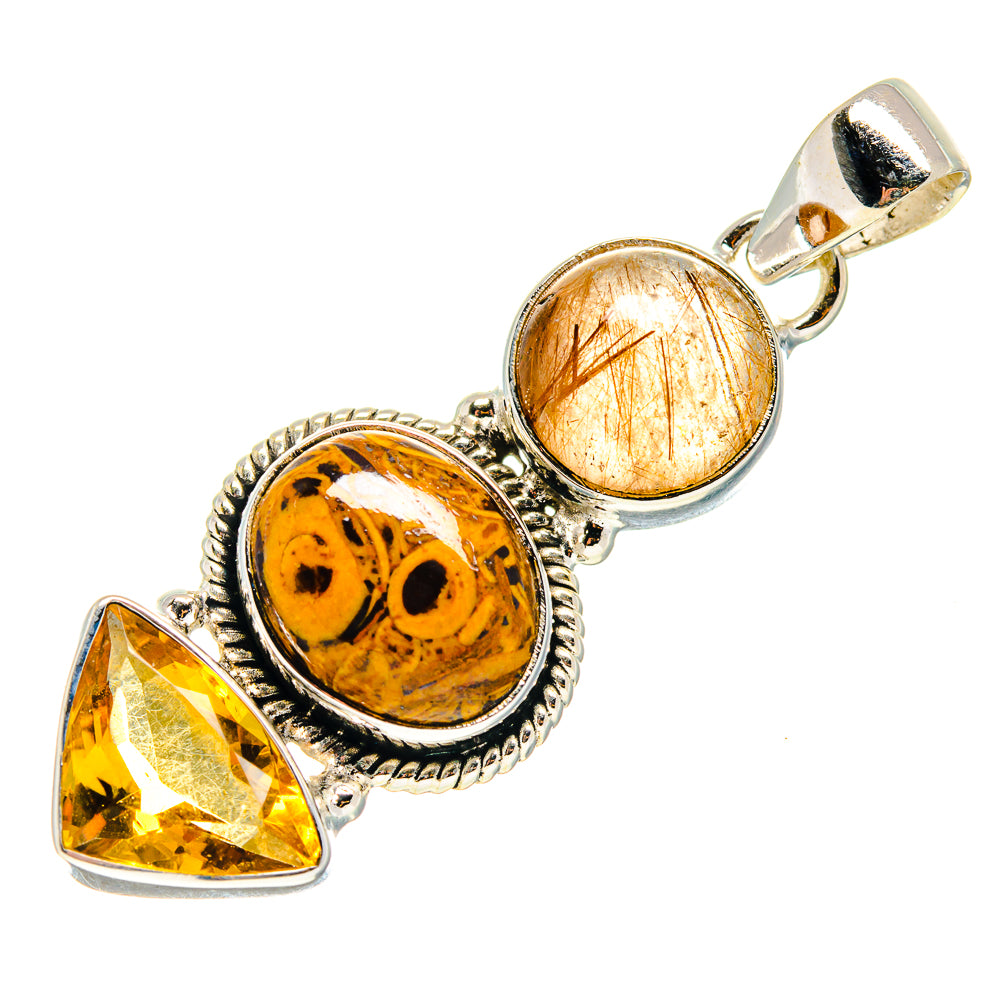 Palm Wood Jasper Pendants handcrafted by Anasilvercos - PD759362
