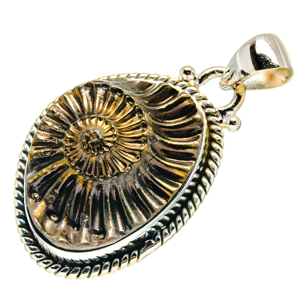 Pyrite Fossil Pendants handcrafted by Anasilvercos - PD759374
