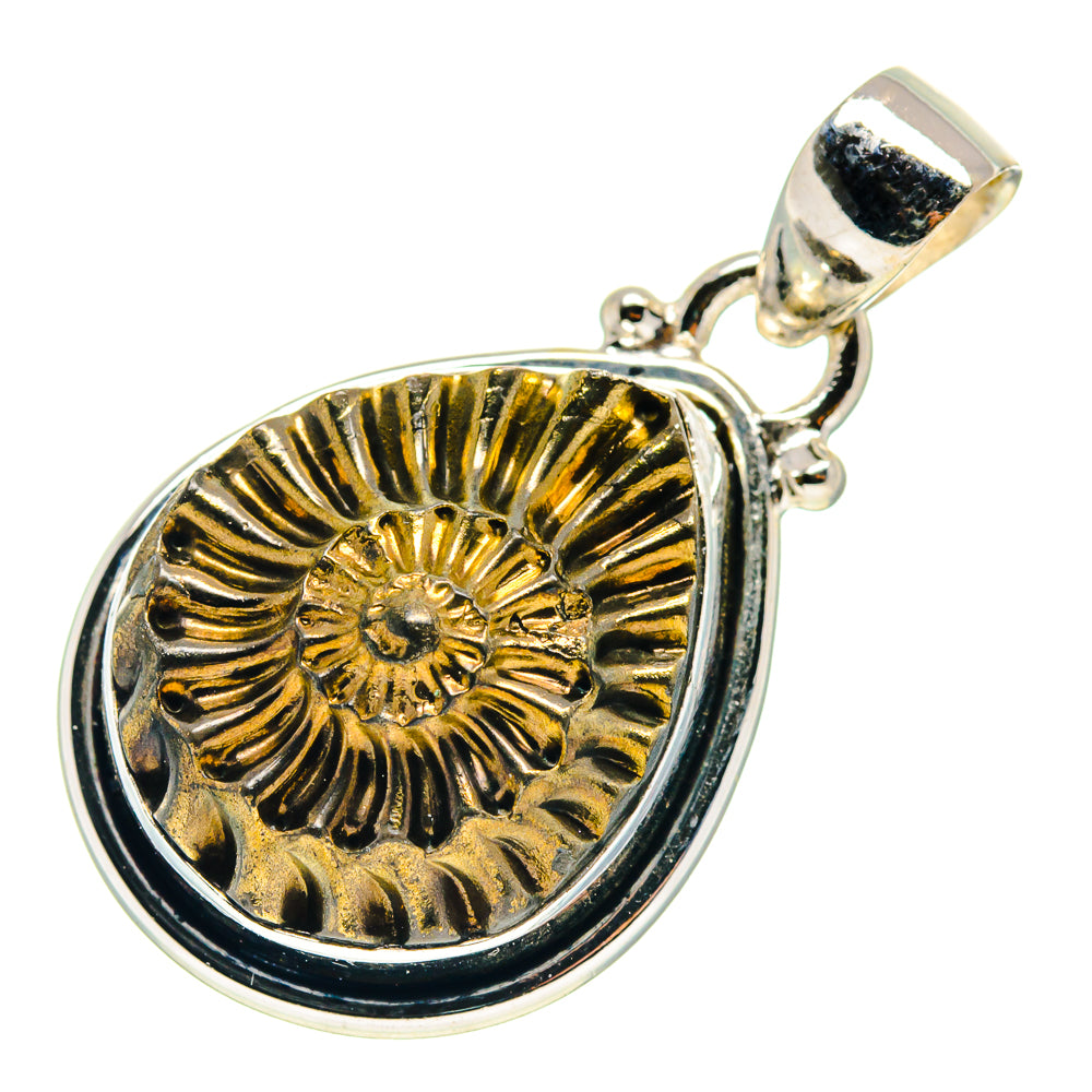 Pyrite Fossil Pendants handcrafted by Anasilvercos - PD759398