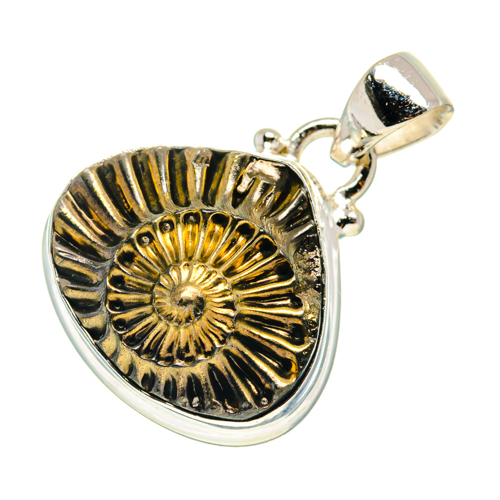 Pyrite Fossil Pendants handcrafted by Anasilvercos - PD759416