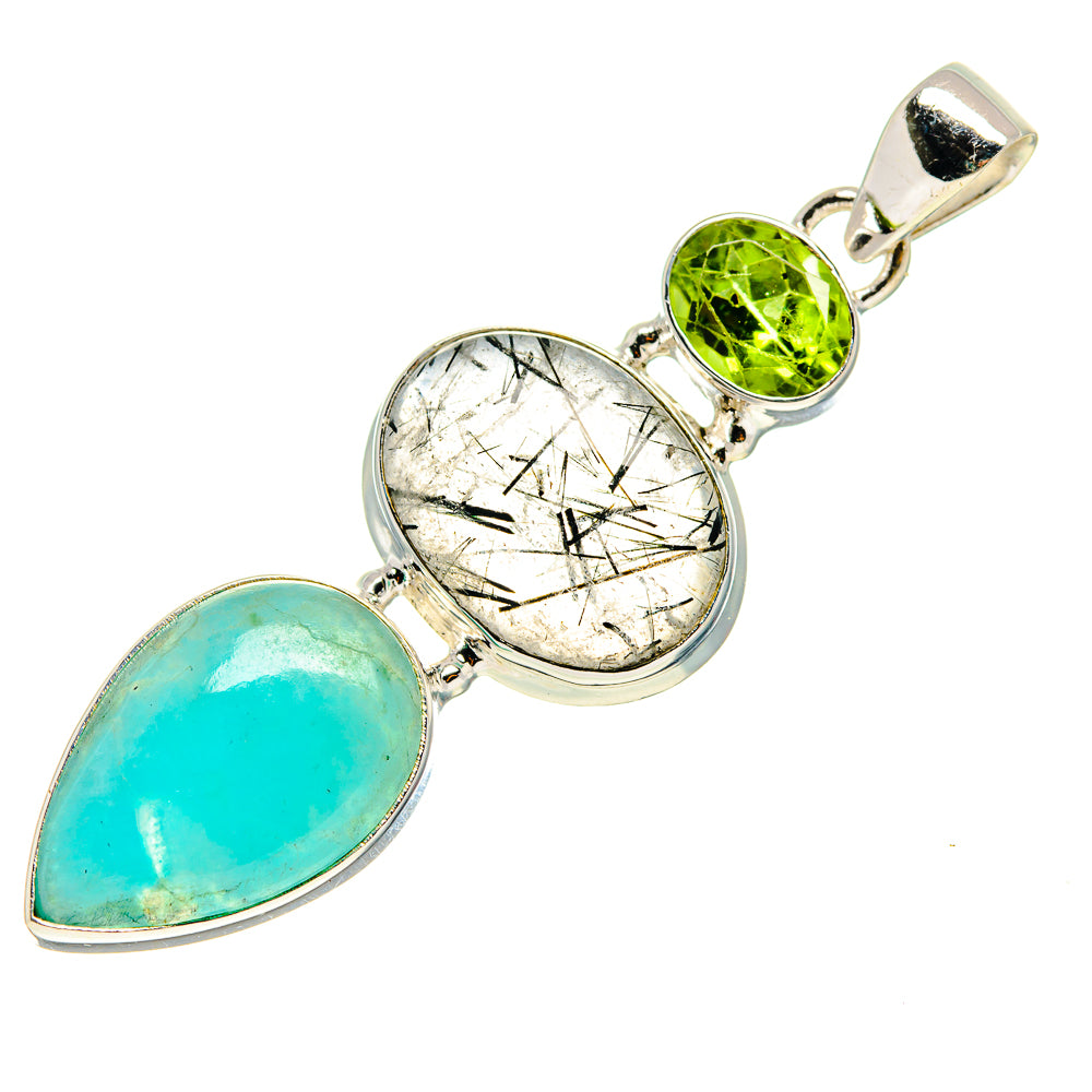 Peruvian Amazonite Pendants handcrafted by Anasilvercos - PD759422