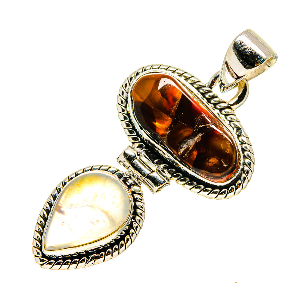 Mexican Fire Agate Pendants handcrafted by Anasilvercos - PD759435