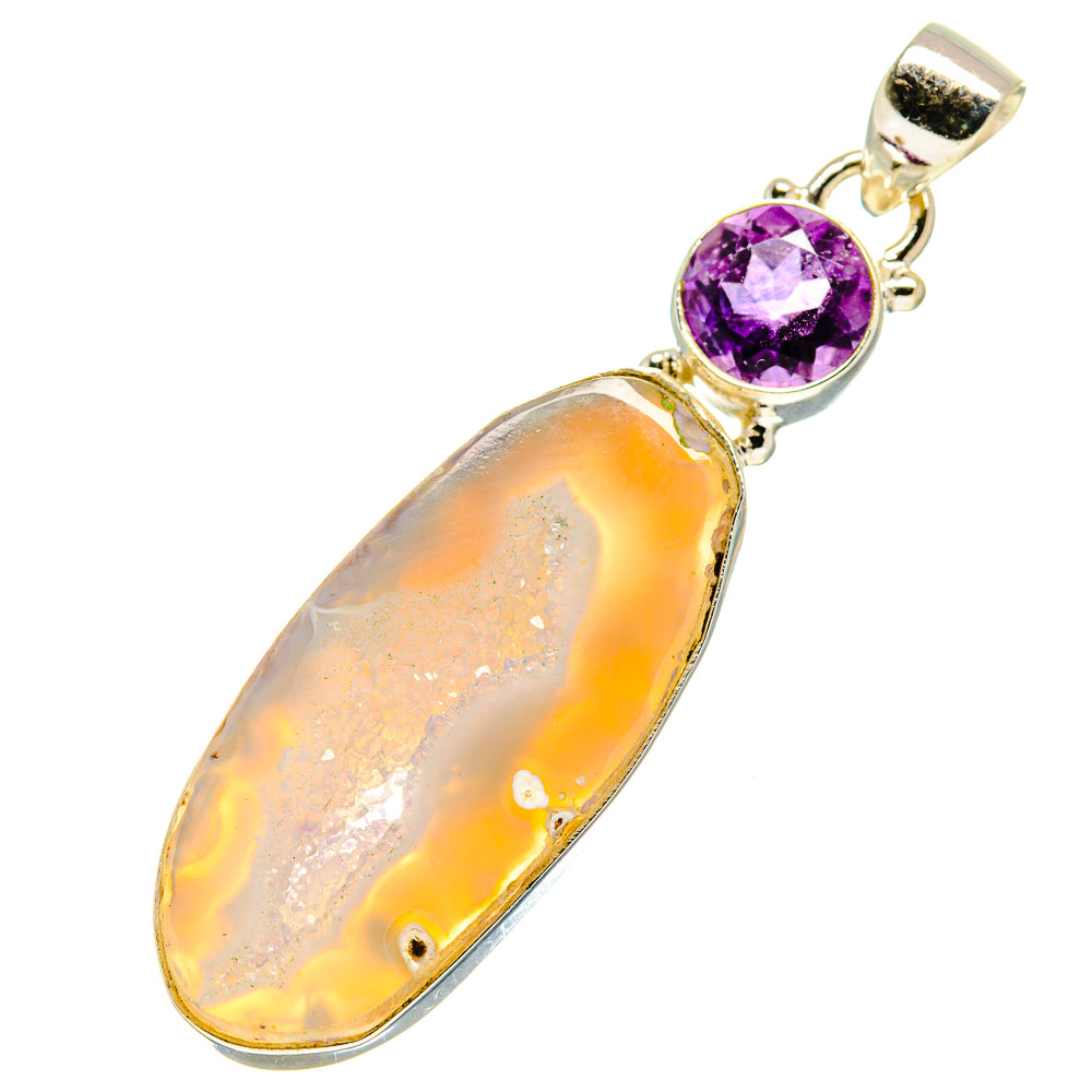 Coconut Geode Slide Pendants handcrafted by Anasilvercos - PD759492