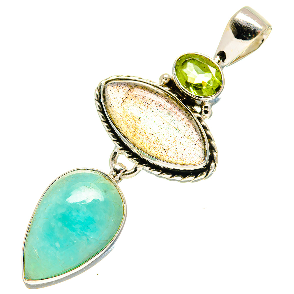 Peruvian Amazonite Pendants handcrafted by Anasilvercos - PD759494