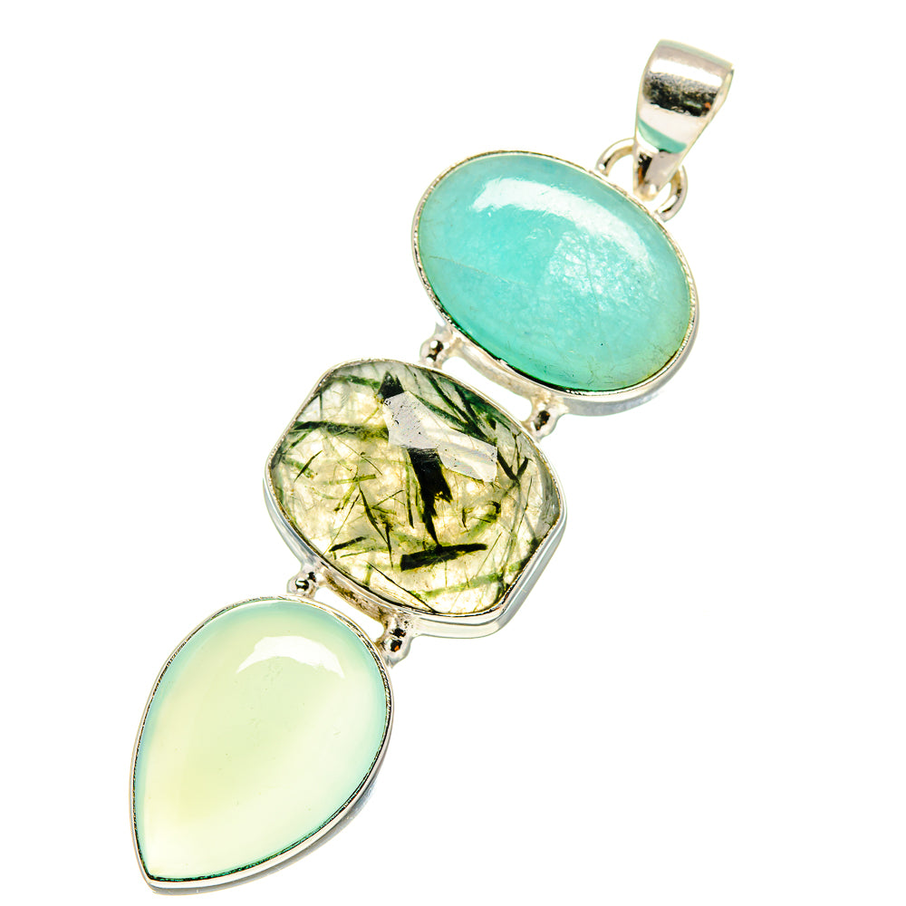 Aqua Chalcedony Pendants handcrafted by Anasilvercos - PD759535