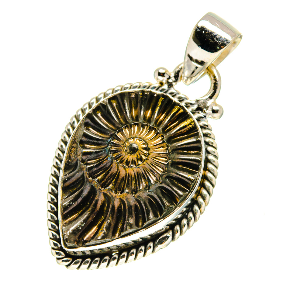 Pyrite Fossil Pendants handcrafted by Anasilvercos - PD759564