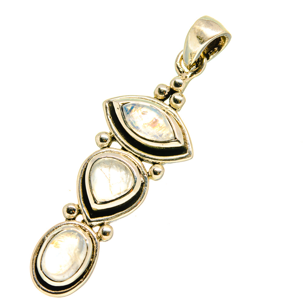 Rainbow Moonstone Pendants handcrafted by Anasilvercos - PD759572