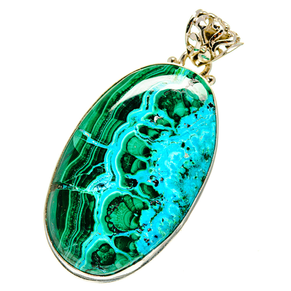 Malachite In Chrysocolla Pendants handcrafted by Anasilvercos - PD759919