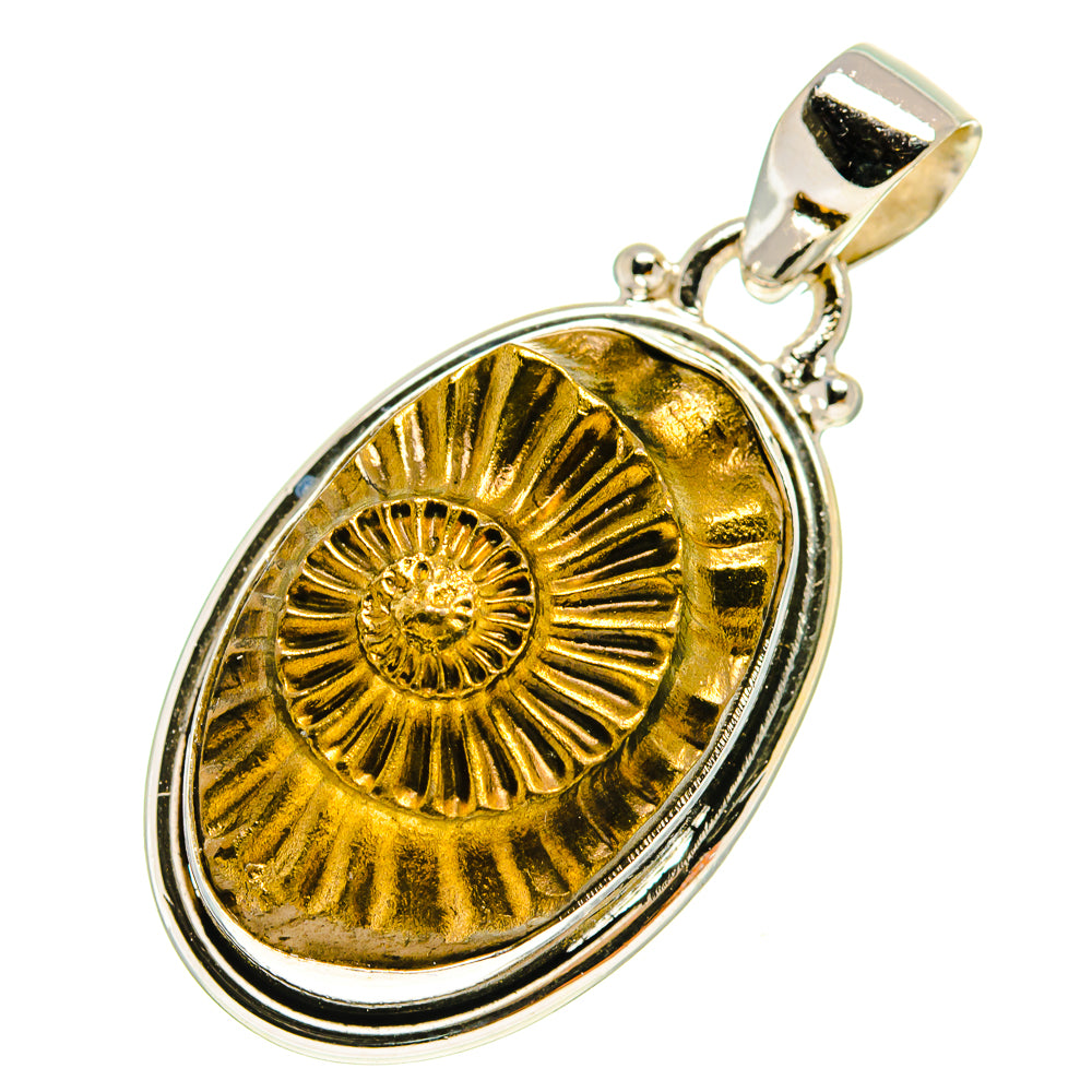 Pyrite Fossil Pendants handcrafted by Anasilvercos - PD759925