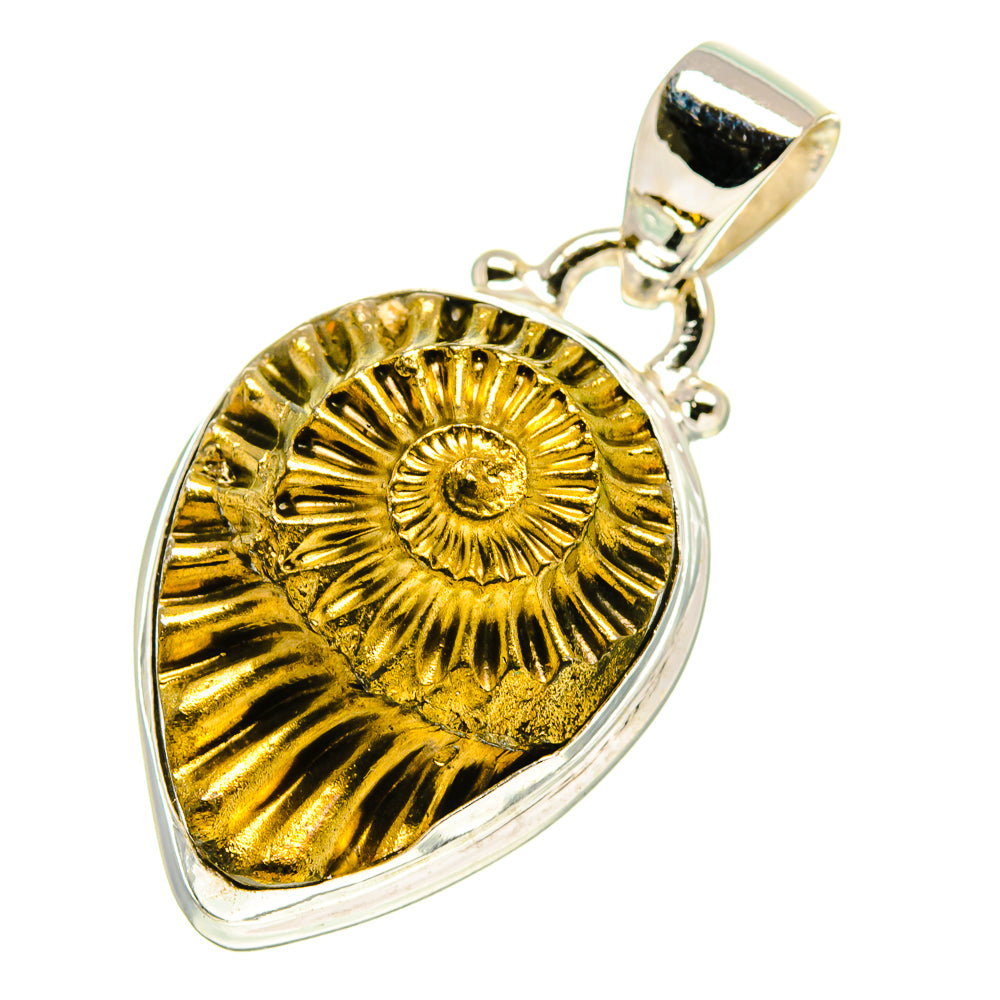 Pyrite Fossil Pendants handcrafted by Anasilvercos - PD759932