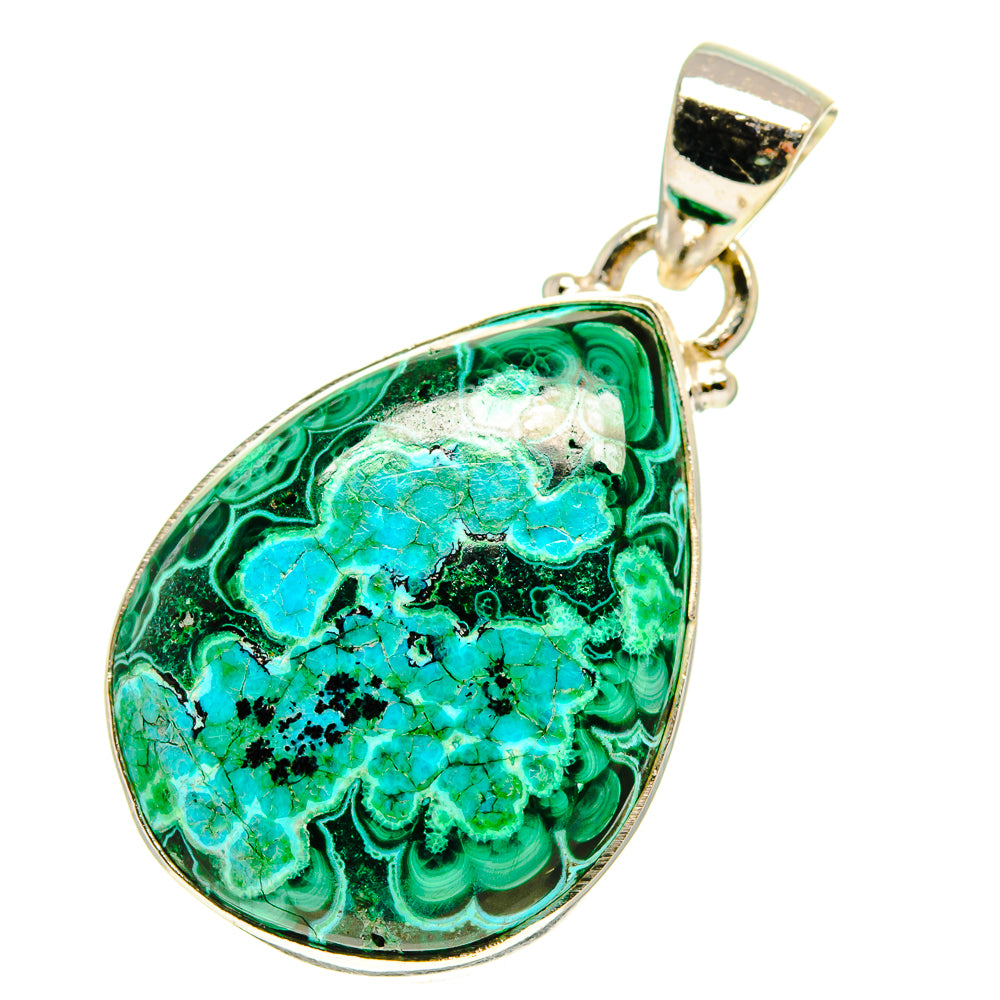 Malachite In Chrysocolla Pendants handcrafted by Anasilvercos - PD759937