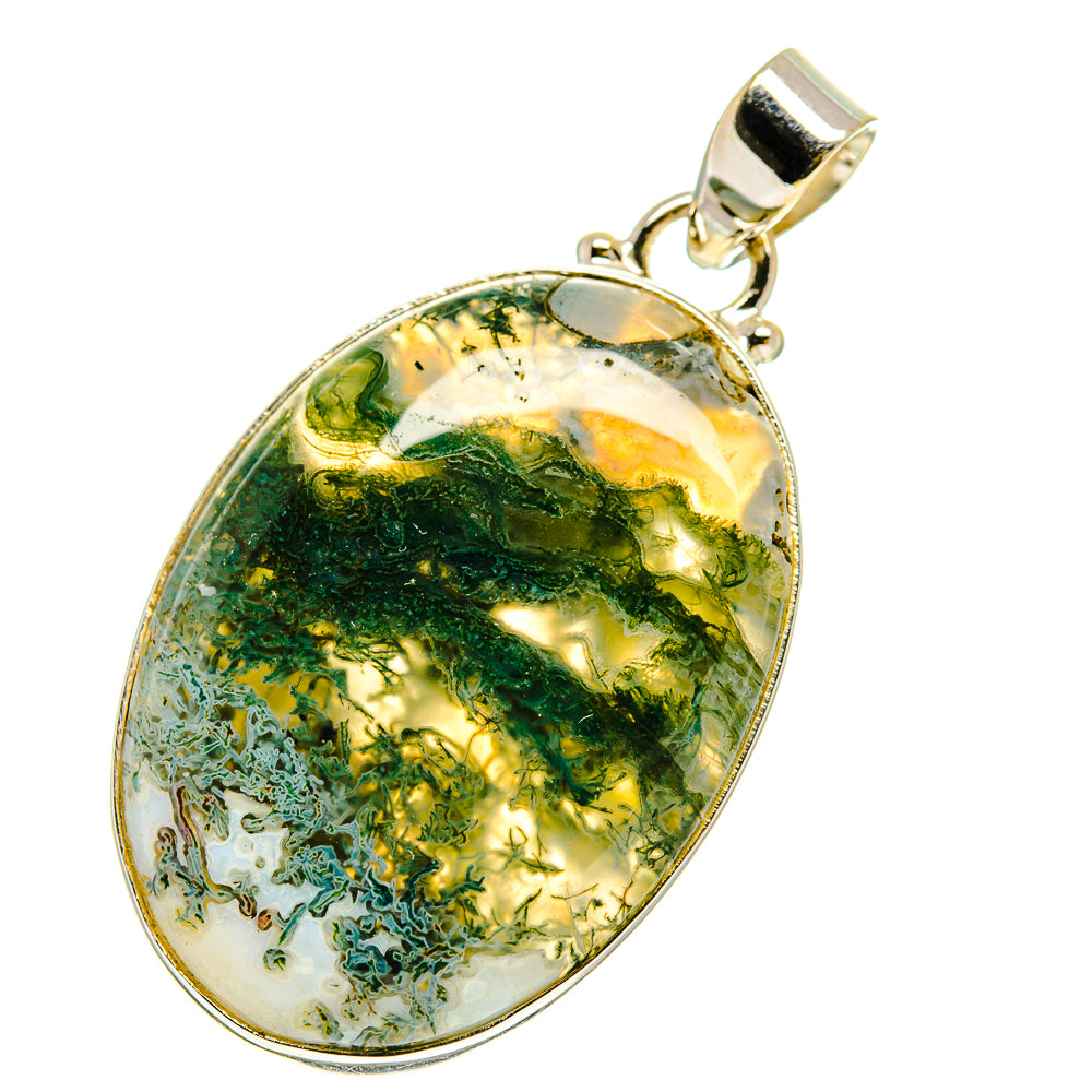 Green Moss Agate Pendants handcrafted by Anasilvercos - PD759953
