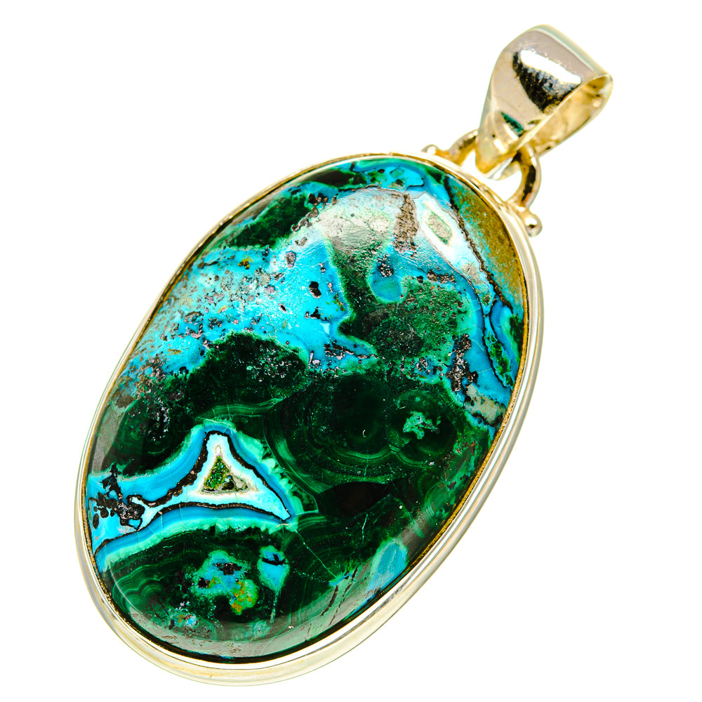 Malachite In Chrysocolla Pendants handcrafted by Anasilvercos - PD760028