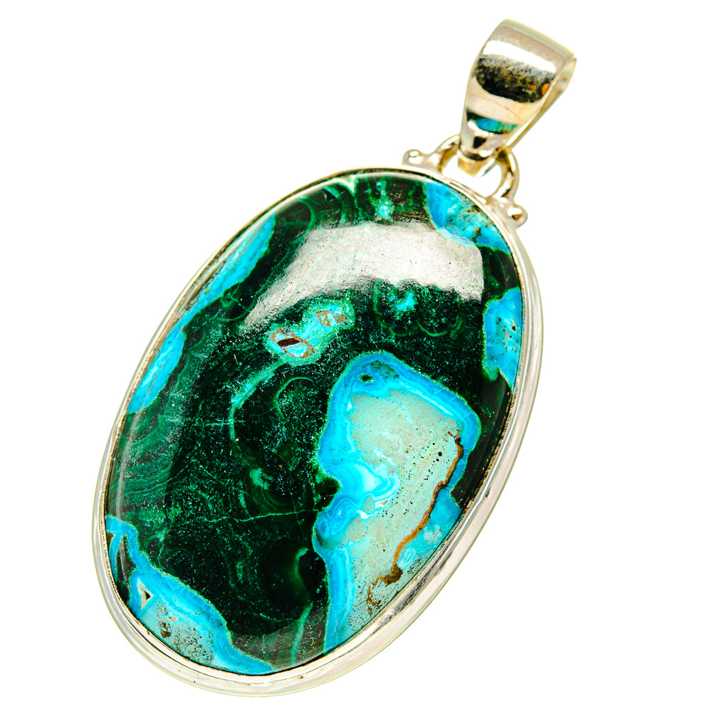 Malachite In Chrysocolla Pendants handcrafted by Anasilvercos - PD760088