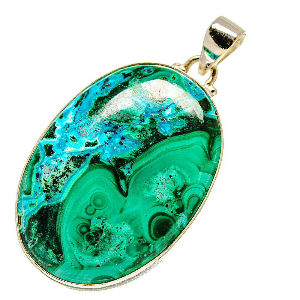 Malachite In Chrysocolla Pendants handcrafted by Anasilvercos - PD760122