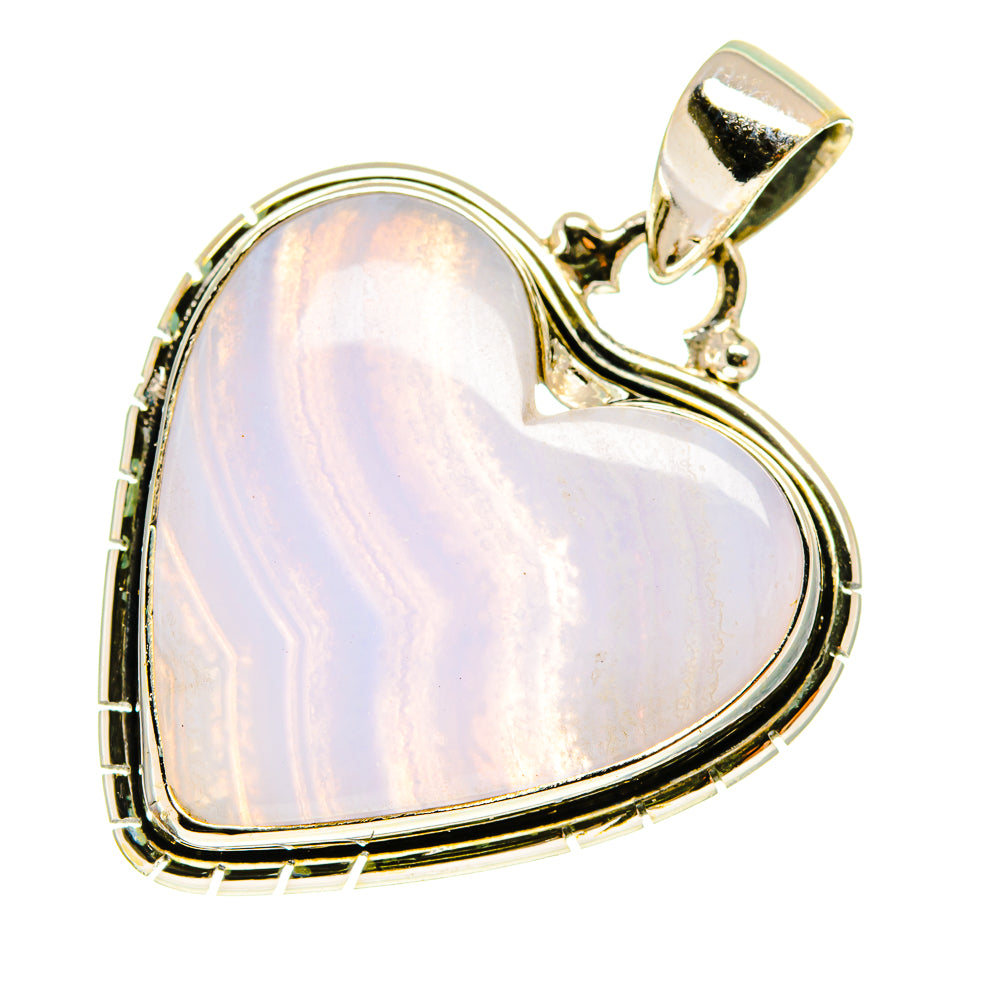 Blue Lace Agate Pendants handcrafted by Anasilvercos - PD760194