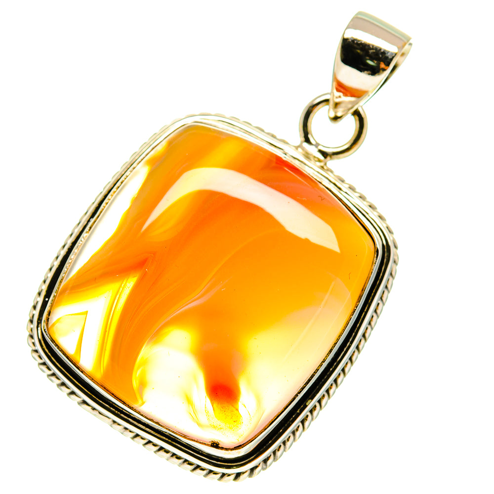 Orange Botswana Agate Pendants handcrafted by Anasilvercos - PD760199