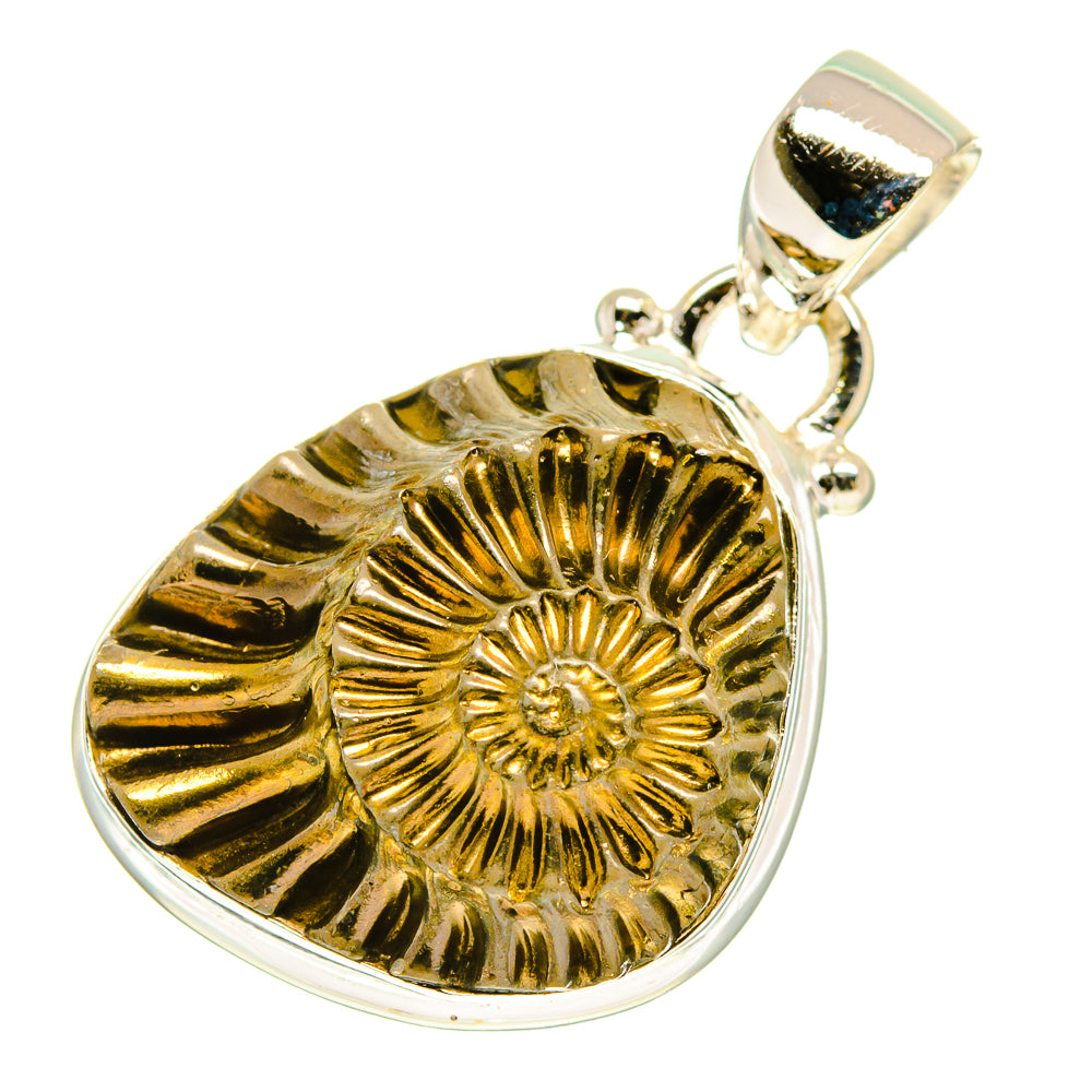 Pyrite Fossil Pendants handcrafted by Anasilvercos - PD760203