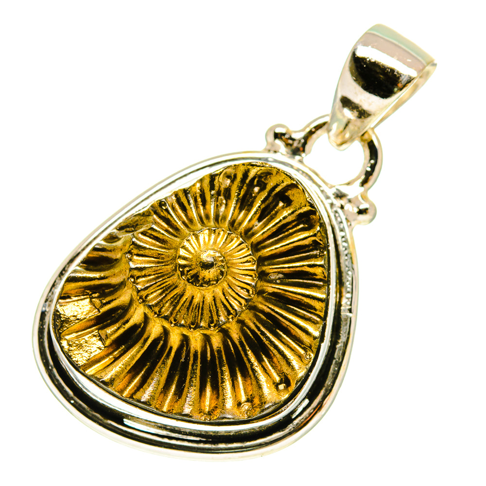 Pyrite Fossil Pendants handcrafted by Anasilvercos - PD760218