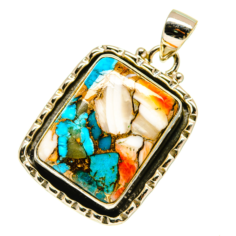 Blue Copper Composite Turquoise Pendants handcrafted by Anasilvercos - PD760228