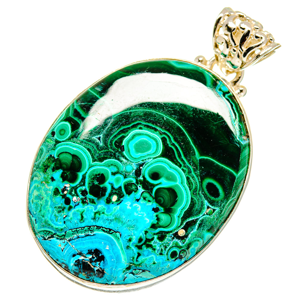 Malachite In Chrysocolla Pendants handcrafted by Anasilvercos - PD760233