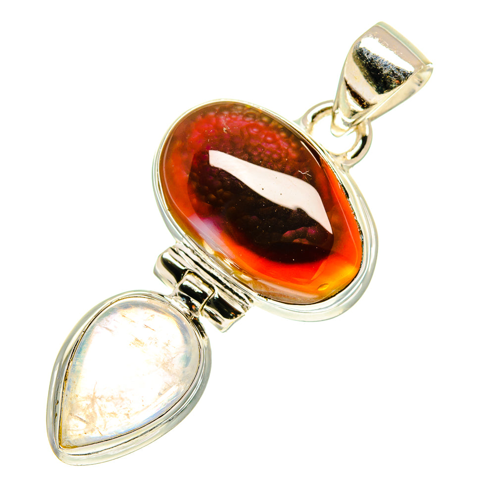 Mexican Fire Agate Pendants handcrafted by Anasilvercos - PD760257